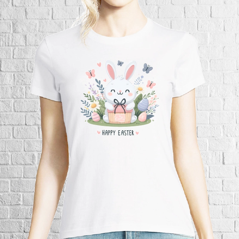 Tricou damă - Happy Easter Cute Bunny