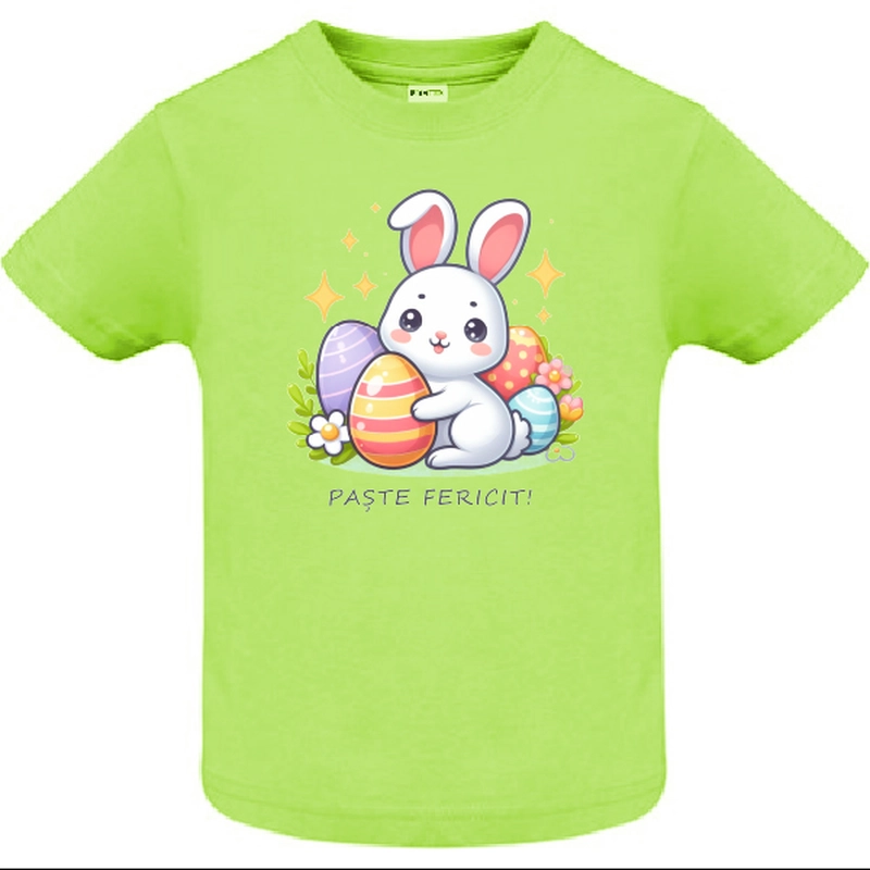 Tricou copil - Iepuraș „Paște Fericit!”