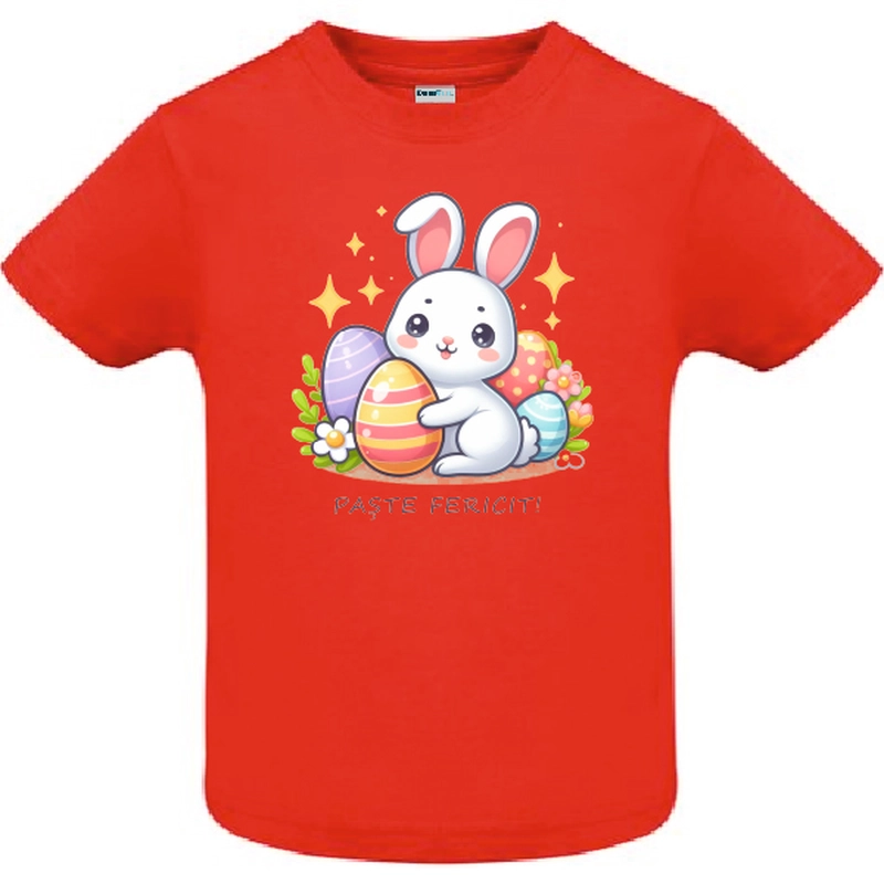 Tricou copil - Iepuraș „Paște Fericit!”