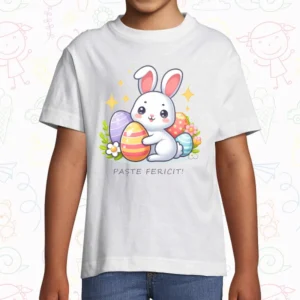 Tricou copil - Iepuraș „Paște Fericit!”