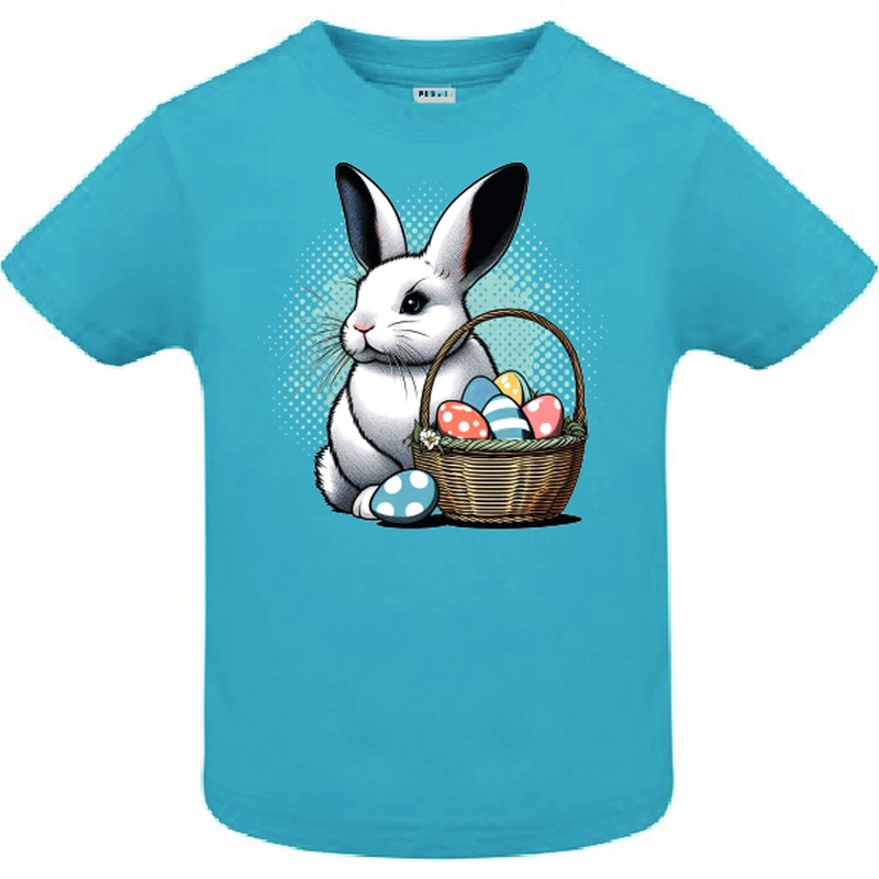 Tricou copil - Iepuraș cu coș de Paște