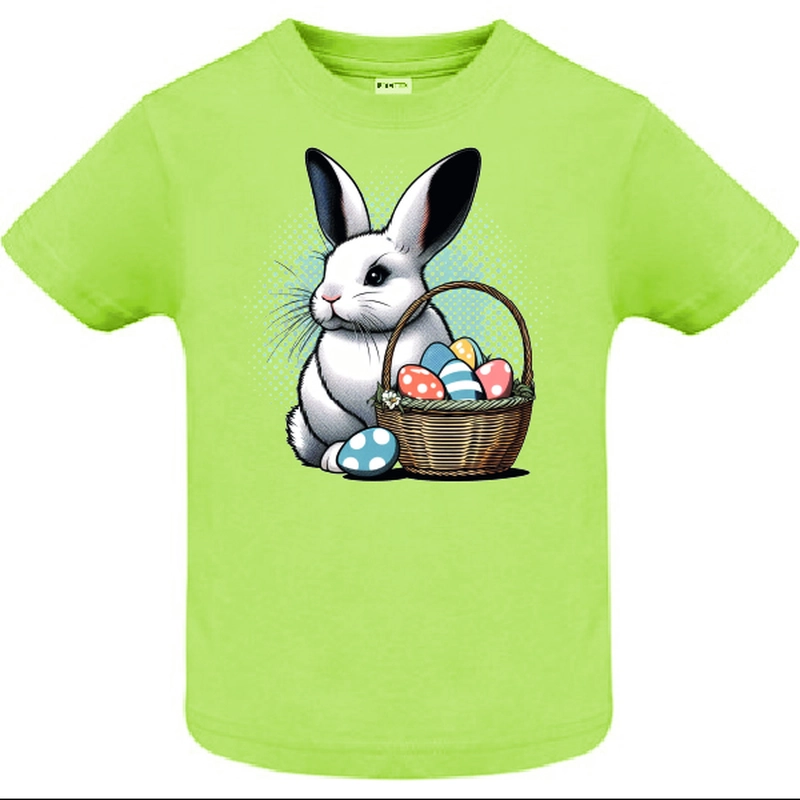 Tricou copil - Iepuraș cu coș de Paște