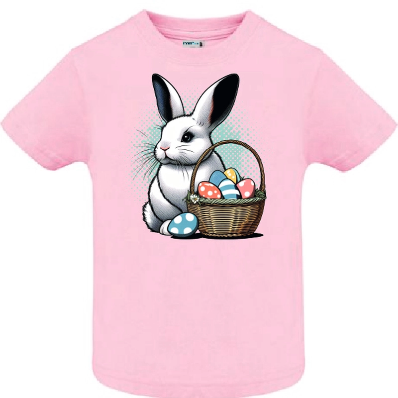 Tricou copil - Iepuraș cu coș de Paște