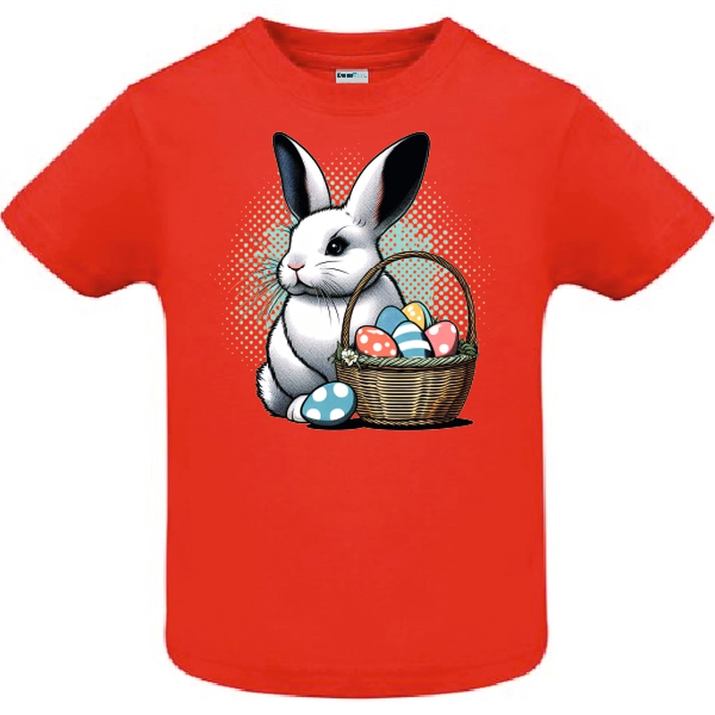 Tricou copil - Iepuraș cu coș de Paște