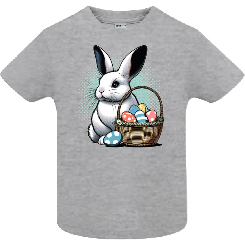 Tricou copil - Iepuraș cu coș de Paște