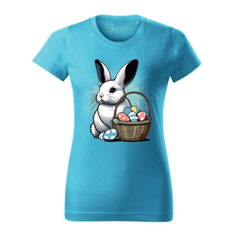 Tricou damă - Iepuraș cu coș de Paște
