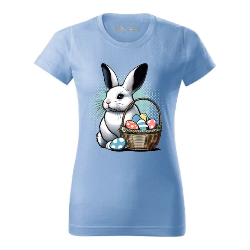 Tricou damă - Iepuraș cu coș de Paște