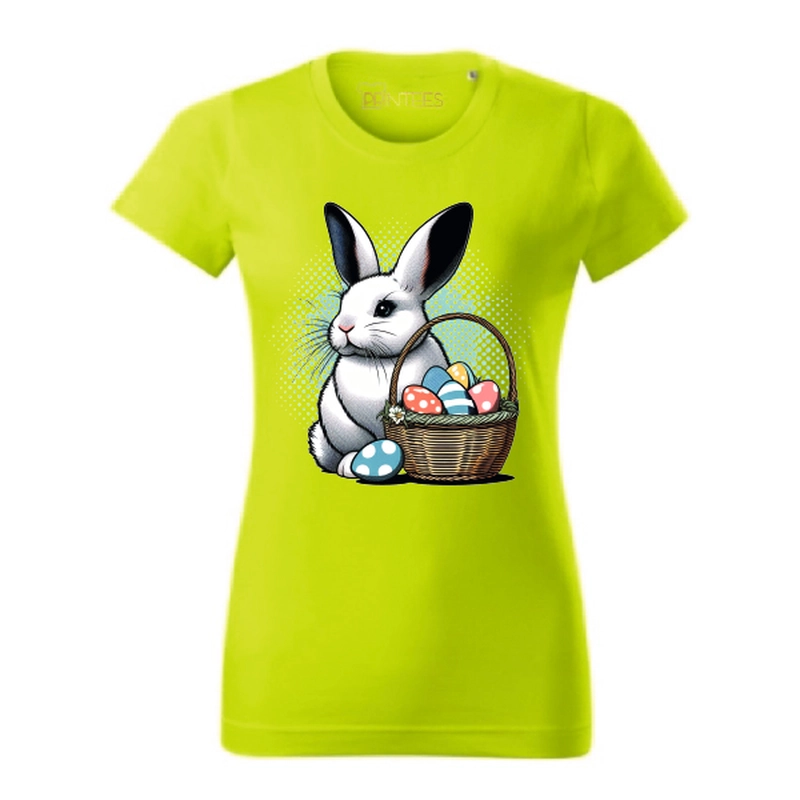 Tricou damă - Iepuraș cu coș de Paște