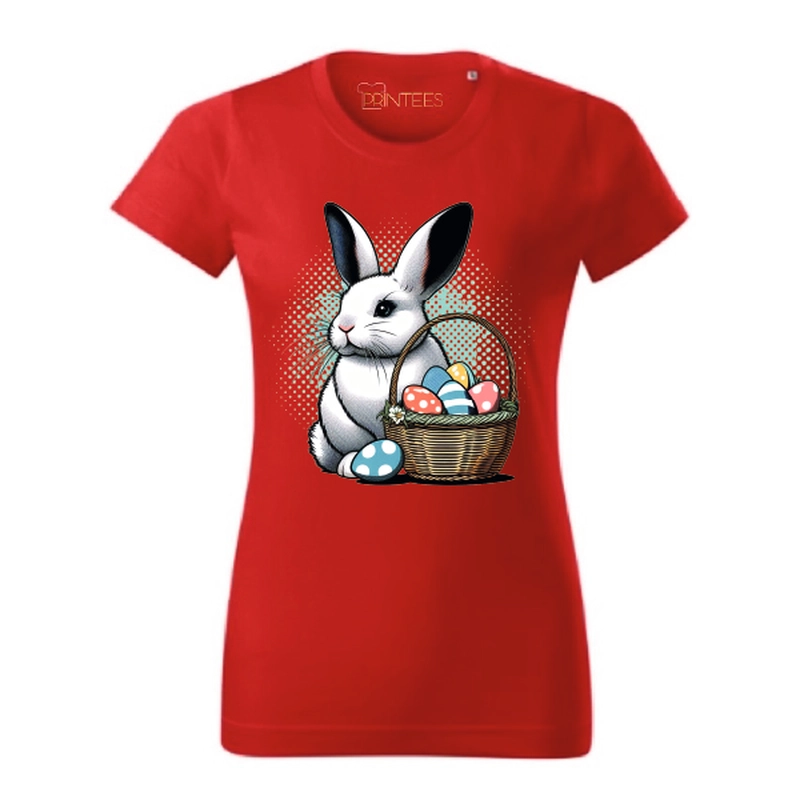Tricou damă - Iepuraș cu coș de Paște