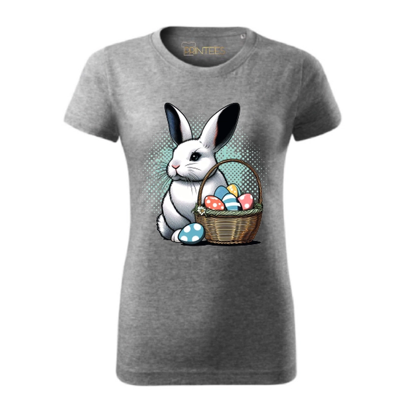 Tricou damă - Iepuraș cu coș de Paște