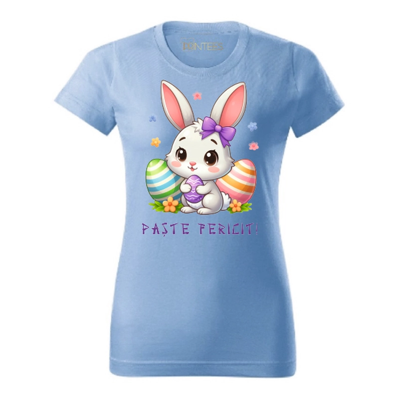 Tricou damă -Iepuraș Anime „Paște Fericit”