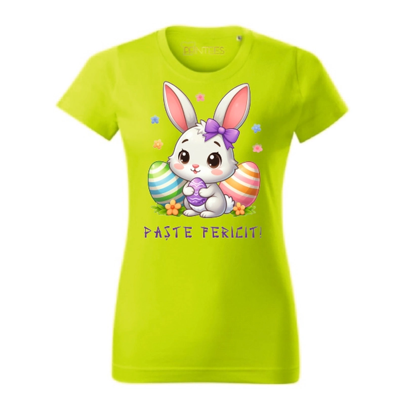 Tricou damă -Iepuraș Anime „Paște Fericit”