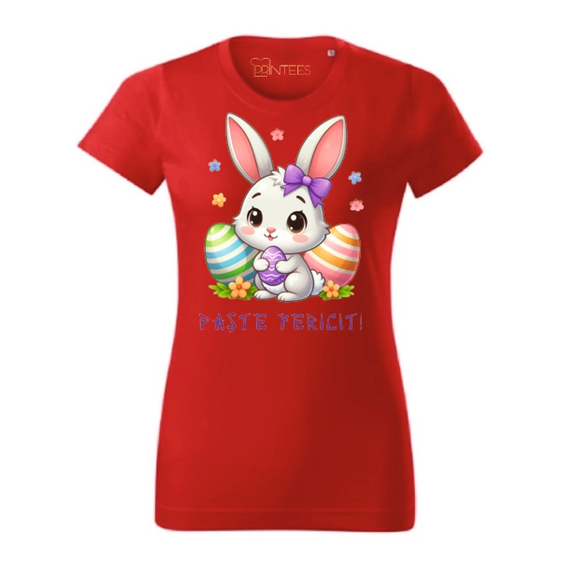 Tricou damă -Iepuraș Anime „Paște Fericit”