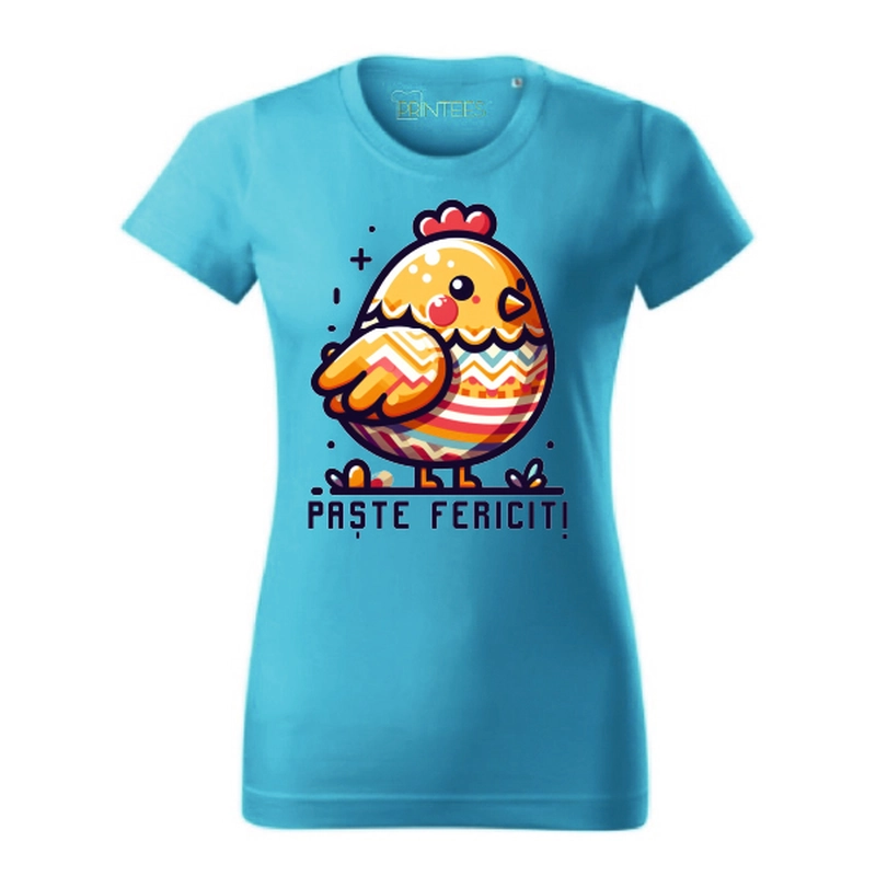 Tricou damă - Găinușă „Paște Fericit”