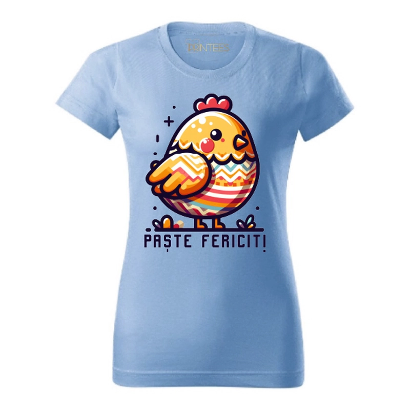 Tricou damă - Găinușă „Paște Fericit”
