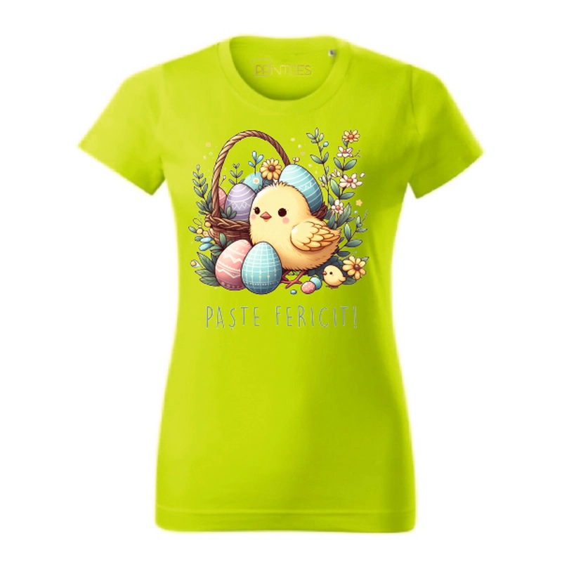 Tricou damă - Pui de „Paște Fericit”