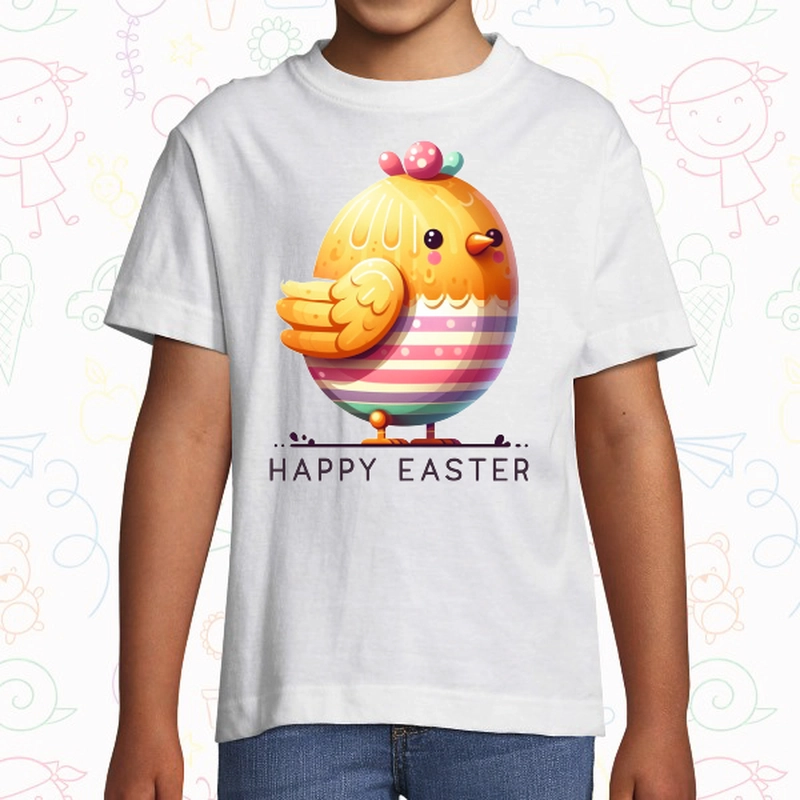 Tricou copil - Găinușă „Paște Fericit” Tricou copil - Găinușă „Paște Fericit”