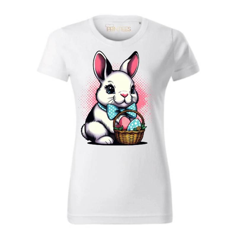 Tricou damă - Iepuraș de Paște cu papion