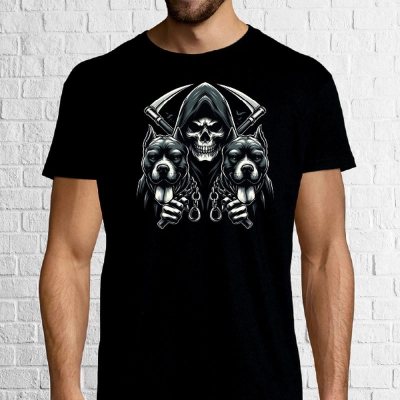Tricou Barbat - moartea cu pitbulli