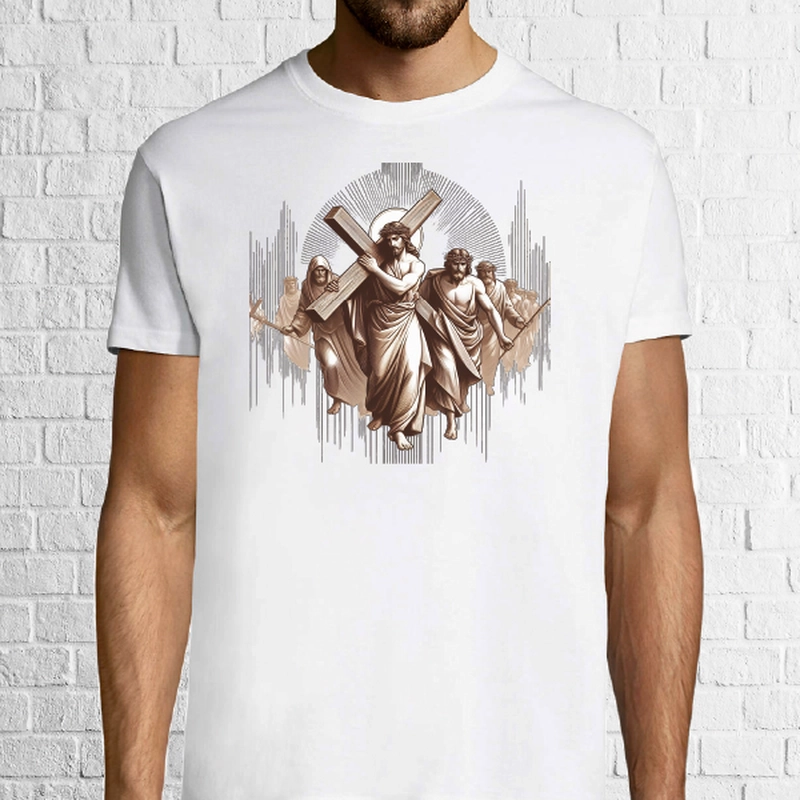 Tricou Barbat - Iisus cu Crucea