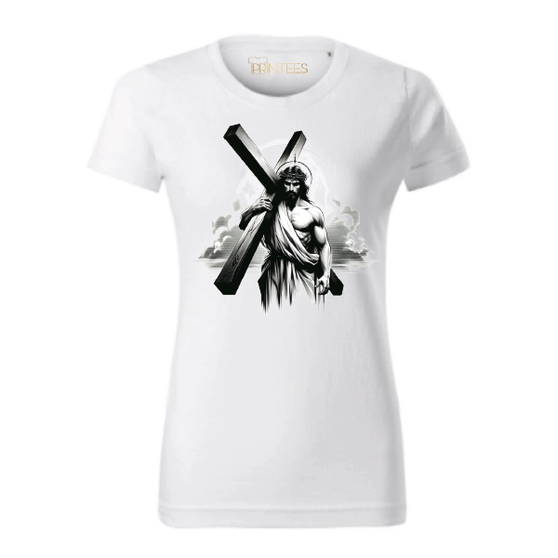 Tricou dama - Iisus cu Crucea