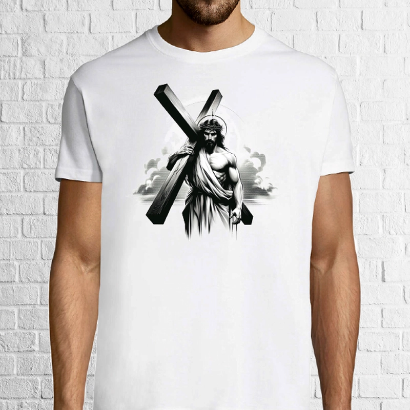 Tricou Barbat - Iisus cu Crucea
