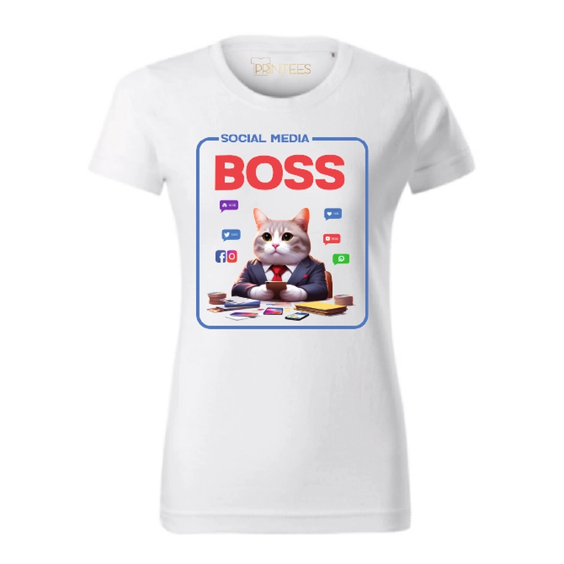 Tricou dame SOCIAL MEDIA BOSS