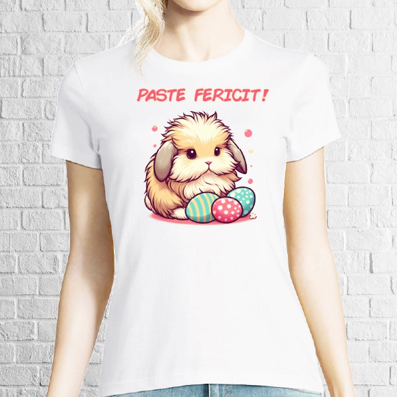 Tricou dame - Iepure pufos Paște